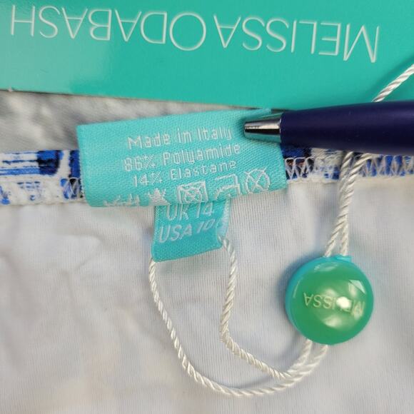 Melissa Odabash Martinique Blue Print Bandeau Bikini size Large - Picture 5 of 13